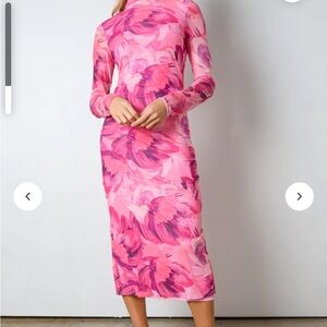 Floral Pink Long Sleeve Dress